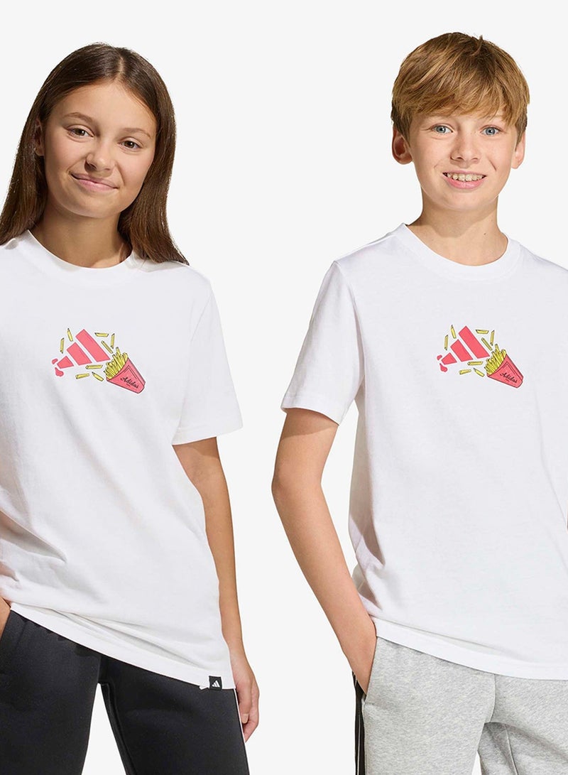 اديداس تيشيرت بطباعة جرافيك طعام الشباب - Image 3